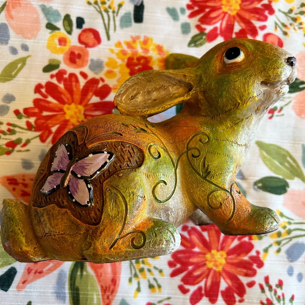Colorful Ceramic Bunny Figurine - Picture 2 of 5